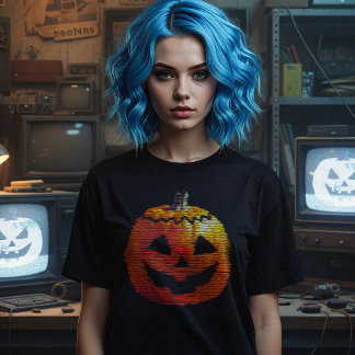 T-shirt Citrouille de télévision Glitchy Femmes