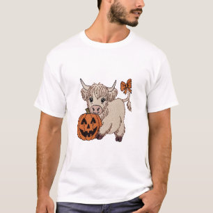 T-shirt Citrouille de vache des Highlands Halloween