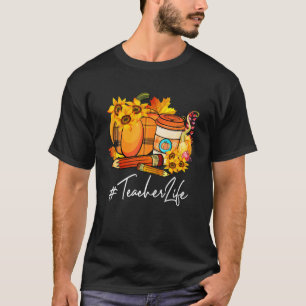 T-shirt Citrouille De Vie De L'Enseignant Latte Automne Pa