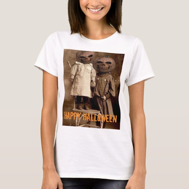 T-shirt Citrouille déplaisant Head Kids Halloween (Devant)