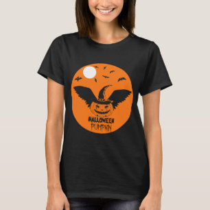 T-shirt Citrouille d'Halloween avec Casquette sorcier et c