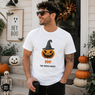 T-shirt Citrouille d'Halloween “BOO!” – Nom personnalisé