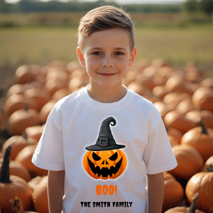 T-shirt Citrouille d'Halloween "BOO !" - Nom personnalisé