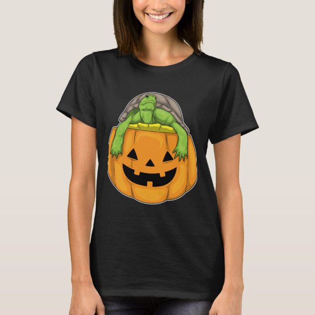 T-shirt Citrouille d'Halloween tortue (Devant)