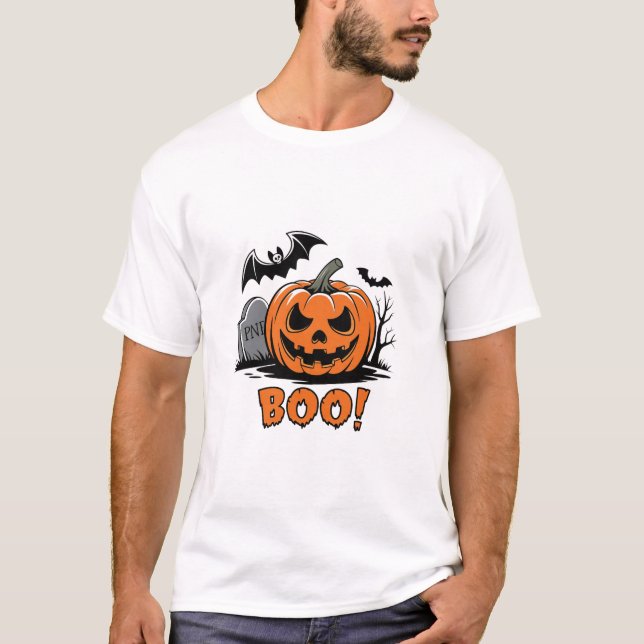 T-shirt Citrouille éffrayant" (Devant)