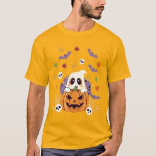 T-shirt Citrouille éffrayant & Araignée Conception Automne