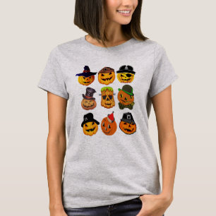 T-shirt Citrouille éffrayant Collage Tee, Costume d'Hallow
