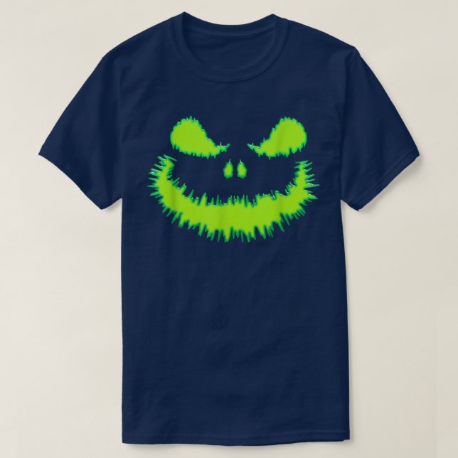 T-shirt Citrouille effrayant face Jack-o'-lantern Hallowee (Design devant)