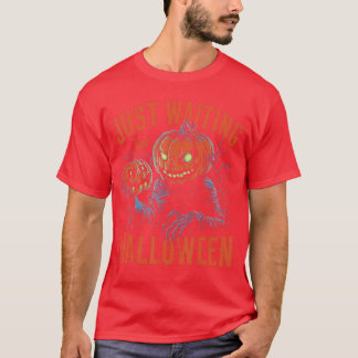 T-shirt Citrouille effrayante attendant juste Halloween Sq