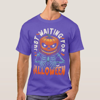 T-shirt Citrouille effrayante attendant juste Halloween Sq