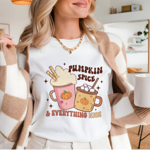 T-shirt Citrouille épice chute mode mignonne Latte Café