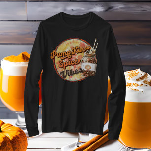 T-shirt citrouille épices vibes mot art automne saisonnier