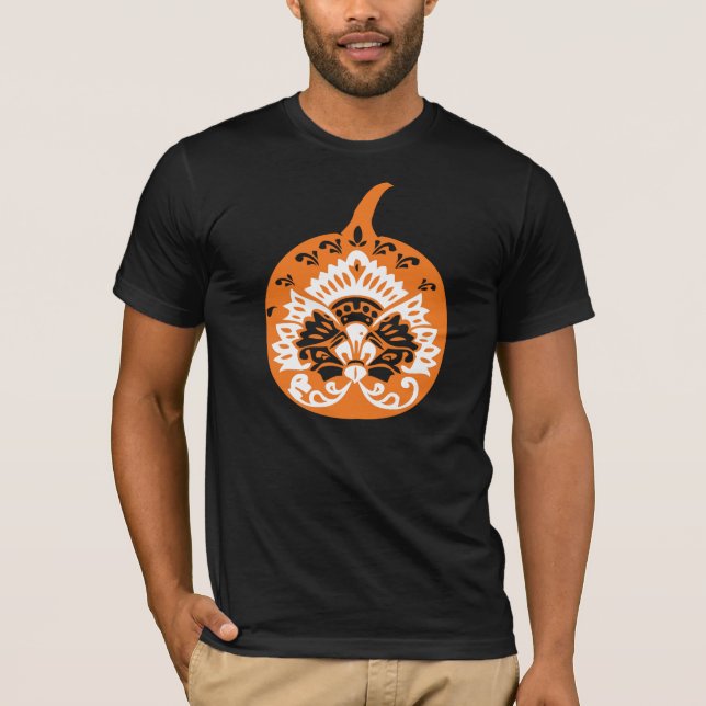 T-shirt Citrouille Fantaisie pour Halloween d'automne (Devant)