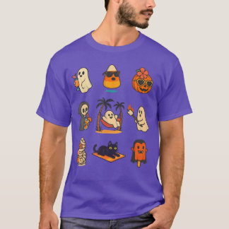 T-shirt Citrouille fantôme de Summerween Halloween effraya