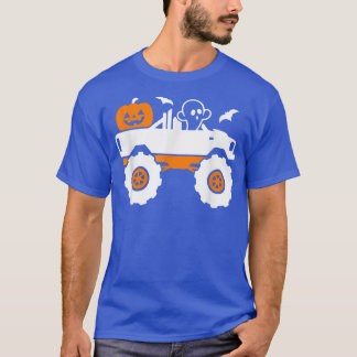 T-shirt Citrouille fantôme Monster Camion Lazy Halloween 