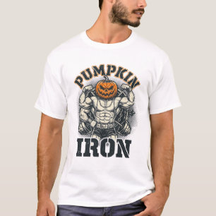 T-shirt Citrouille Fer Vintage Bodybuilding Design Hallowe