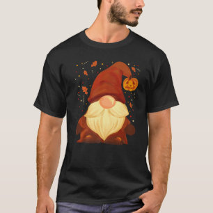 T-shirt Citrouille Gnome Fall quitte Automne Thanksgiving