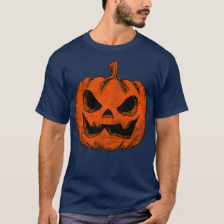T-shirt Citrouille Halloween en détresse Face Jack-o'-lant