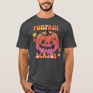 T-shirt Citrouille Happy Face Citrouille saison Retro auto