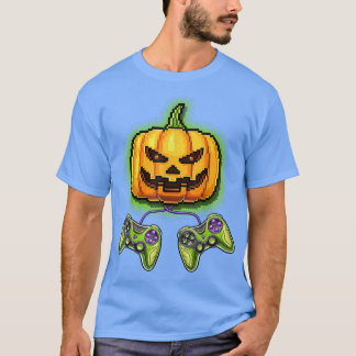 T-shirt Citrouille Jack-O-Lantern contrôleur de jeu vidéo 