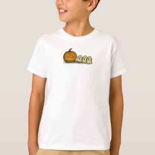 T-shirt Citrouille joueur avec trois fantômes Éffrayants