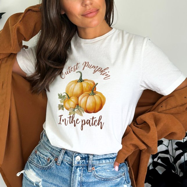 T-shirt Citrouille Le Plus Cutest Dans Le Patch (Créateur téléchargé)