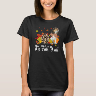 T-shirt Citrouille léopard qui tombe C'est l'automne les g