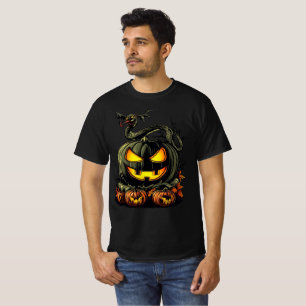 T-shirt Citrouille maléfique avec l'œuvre d'art Halloween