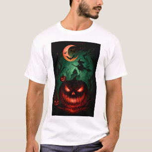 T-shirt Citrouille maléfique sous la lune de sang   Sorciè