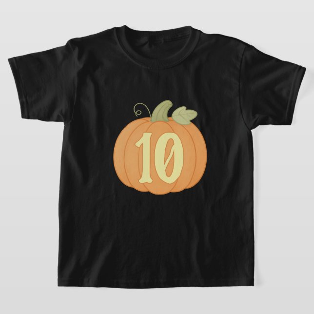 T-shirt Citrouille mignon d'automne 10e anniversaire | Fêt (Poser)