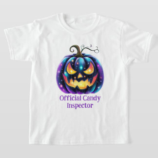 T-shirt Citrouille noire personnalisable Jack o'Lantern