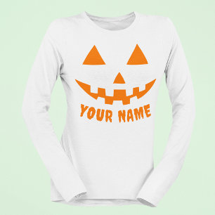 T-shirt Citrouille orange personnalisée Halloween Votre no