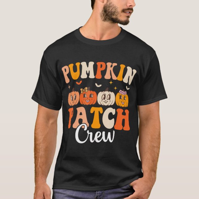 T-shirt Citrouille Patch Crew Correspondance famille Autom (Devant)