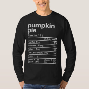 T-shirt Citrouille Pie Nutrition Facts Drôle appariement T