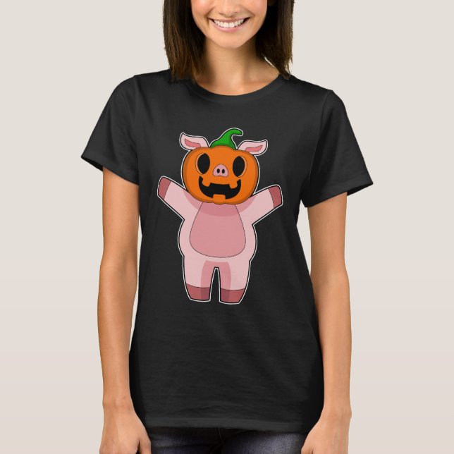 T-shirt Citrouille Pig Halloween (Devant)
