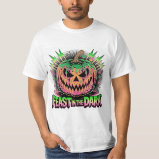 T-shirt Citrouille Pop Art effrayante et vibrante