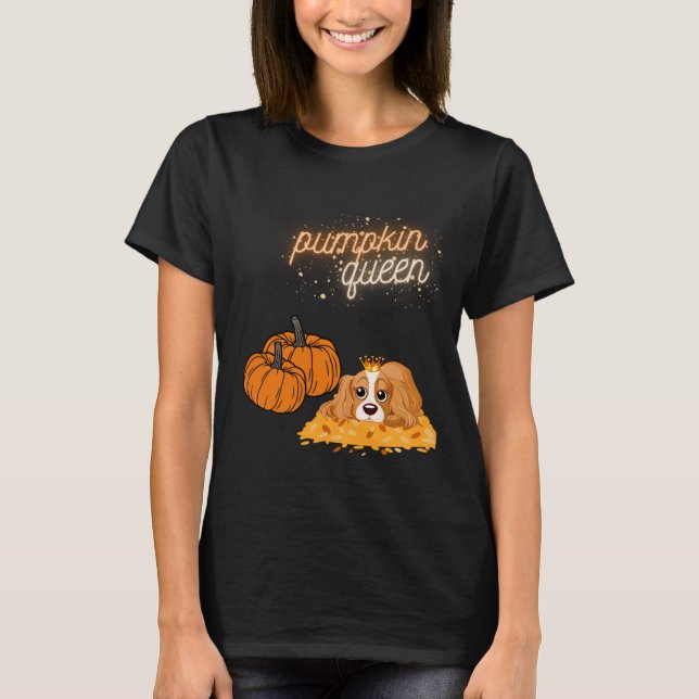 T-shirt citrouille queen bienvenue reine de chute cavalier (Devant)
