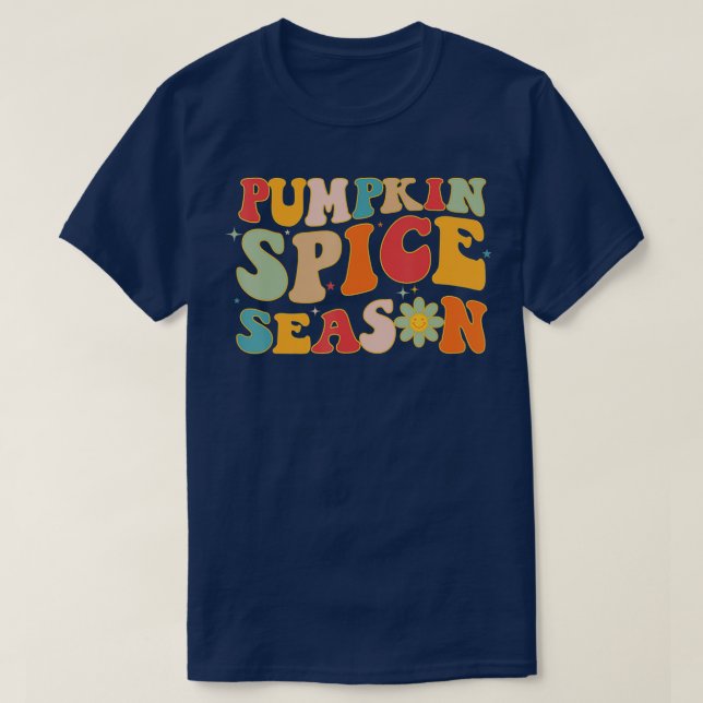 T-shirt Citrouille saison épicée drôle automne automne (Design devant)