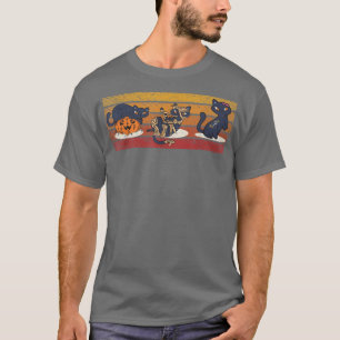 T-shirt Citrouille Scandale Zombie Chats noirs Déplaisant