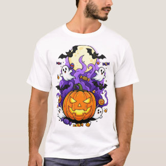 T-shirt Citrouille  souriant Halloween