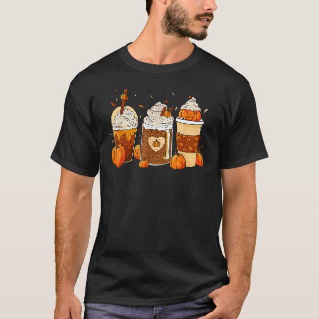 T-shirt Citrouille Spice Latte Fall Café Thanksgiving pour (Devant)