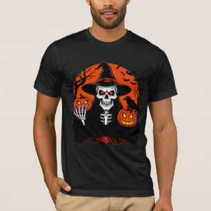 T-shirt Citrouille squelette Jack O Lantern Halloween Nuit