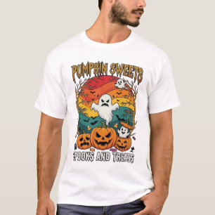 T-shirt Citrouille Sucreries Esprits Traitements Halloween