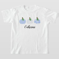 T-shirt Citrouille trio Filles Bleu clair
