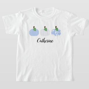 T-shirt Citrouille trio Filles Bleu clair