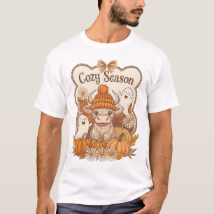 T-shirt Citrouille-Vache des Highlands Fantôme Halloween