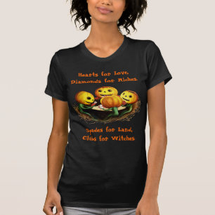 T-shirt Citrouilles aux cartes Chemise femme Halloween