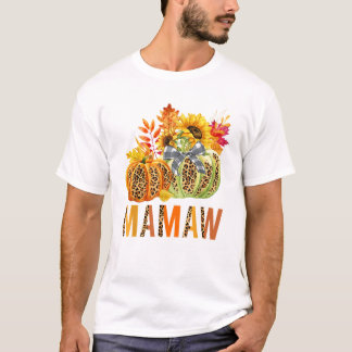 T-shirt Citrouilles de léopard bohème Mamaw automne