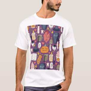 T-shirt Citrouilles d'Halloween, motif sans couture de sor