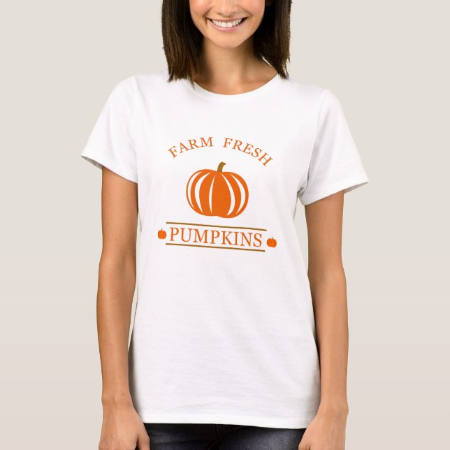 T-shirt Citrouilles frais de ferme automne (Devant)
